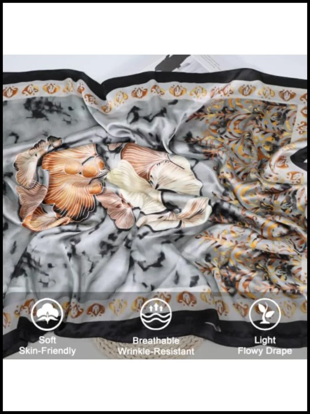 Large Lightweight Shawl Wrap Fashion Scarf Silky Soft Polyester Oversized 71x35